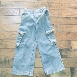 Girls Light Blue Cargo Pants